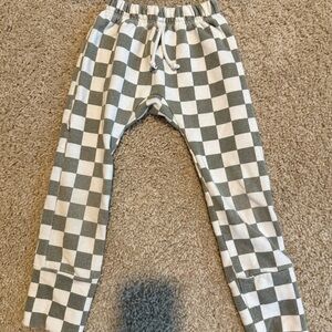 3T Checkered Olive green and White Joggers